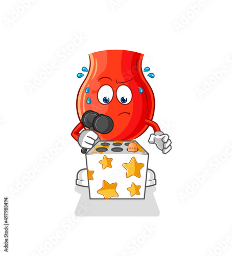 uvula play whack a mole mascot. cartoon vector