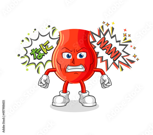 uvula anime angry vector. cartoon character