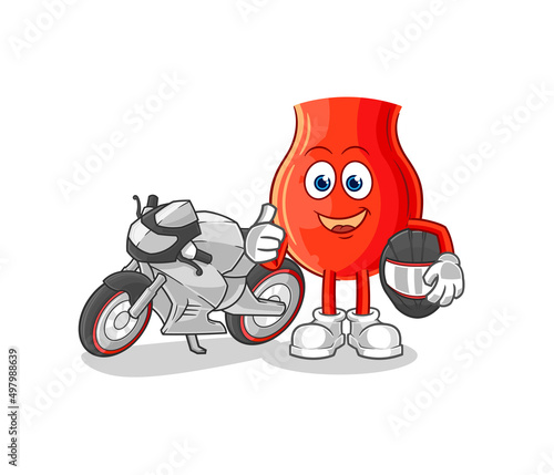 uvula racer character. cartoon mascot vector