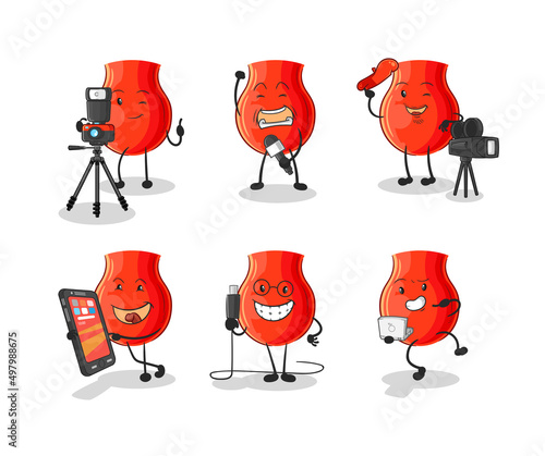 uvula technology group character. cartoon mascot vector