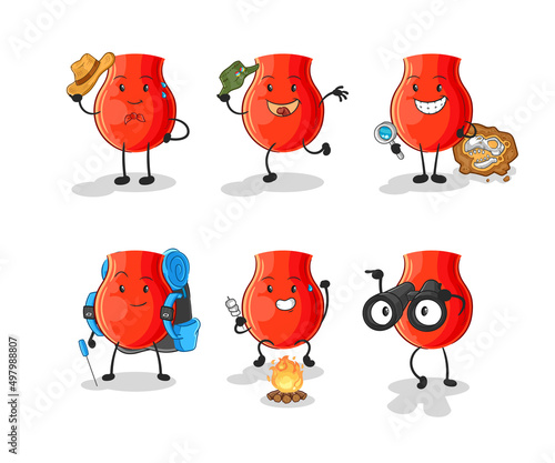 uvula adventure group character. cartoon mascot vector