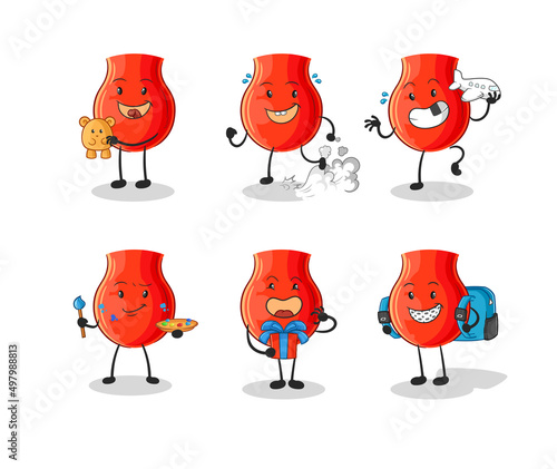 uvula children group character. cartoon mascot vector