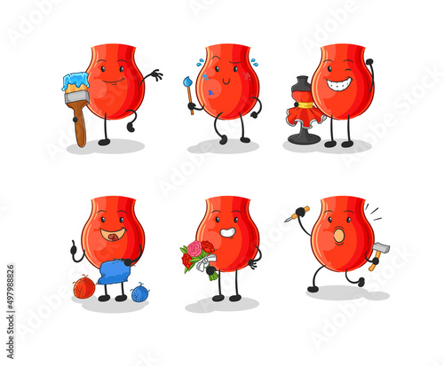 uvula artist group character. cartoon mascot vector