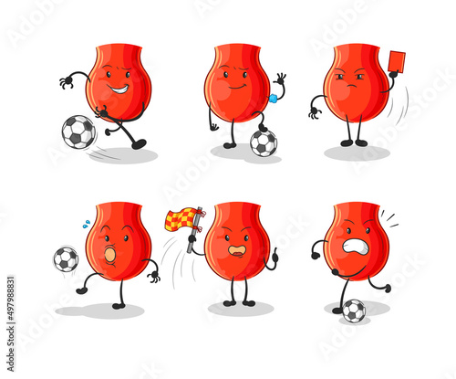uvula football group character. cartoon mascot vector