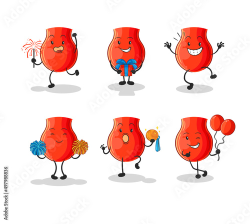 uvula celebration set character. cartoon mascot vector