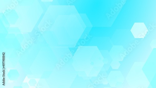 Abstract hexagon cross geometric white blue pattern medical background.