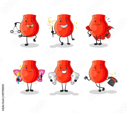uvula magic group character. cartoon mascot vector
