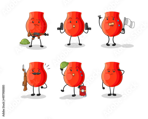 uvula troops character. cartoon mascot vector