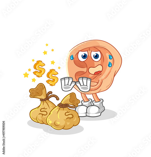 ear refuse money illustration. character vector