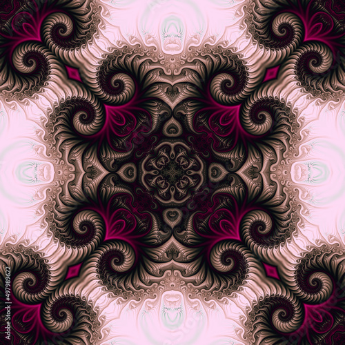 Square seamless fractal patterns. Beautiful bright background.