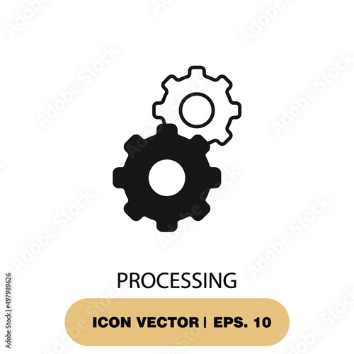 processing icons symbol vector elements for infographic web