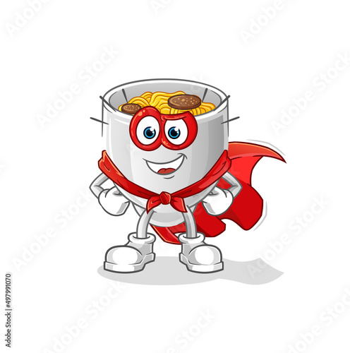 noodle bowl heroes vector. cartoon character