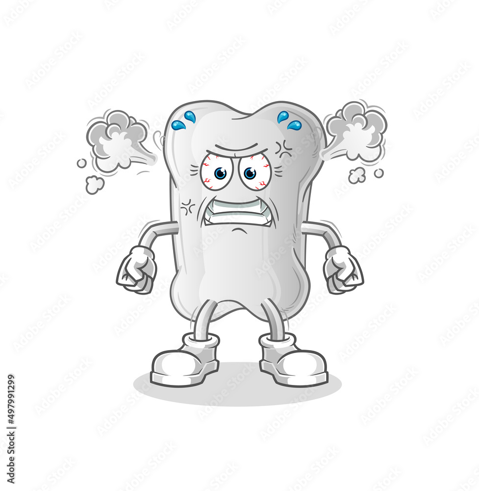 dog bone very angry mascot. cartoon vector dog bone very angry mascot. cartoon vector