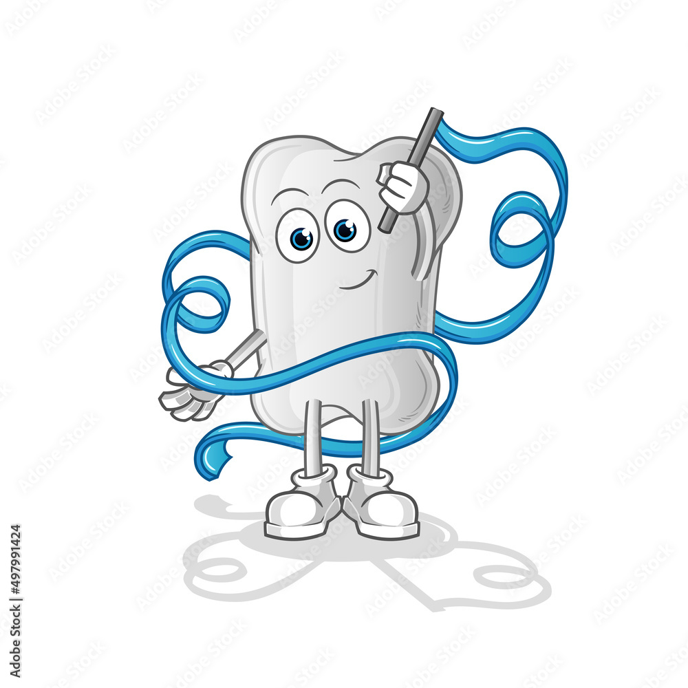 dog bone Rhythmic Gymnastics mascot. cartoon vector dog bone Rhythmic Gymnastics mascot. cartoon vector
