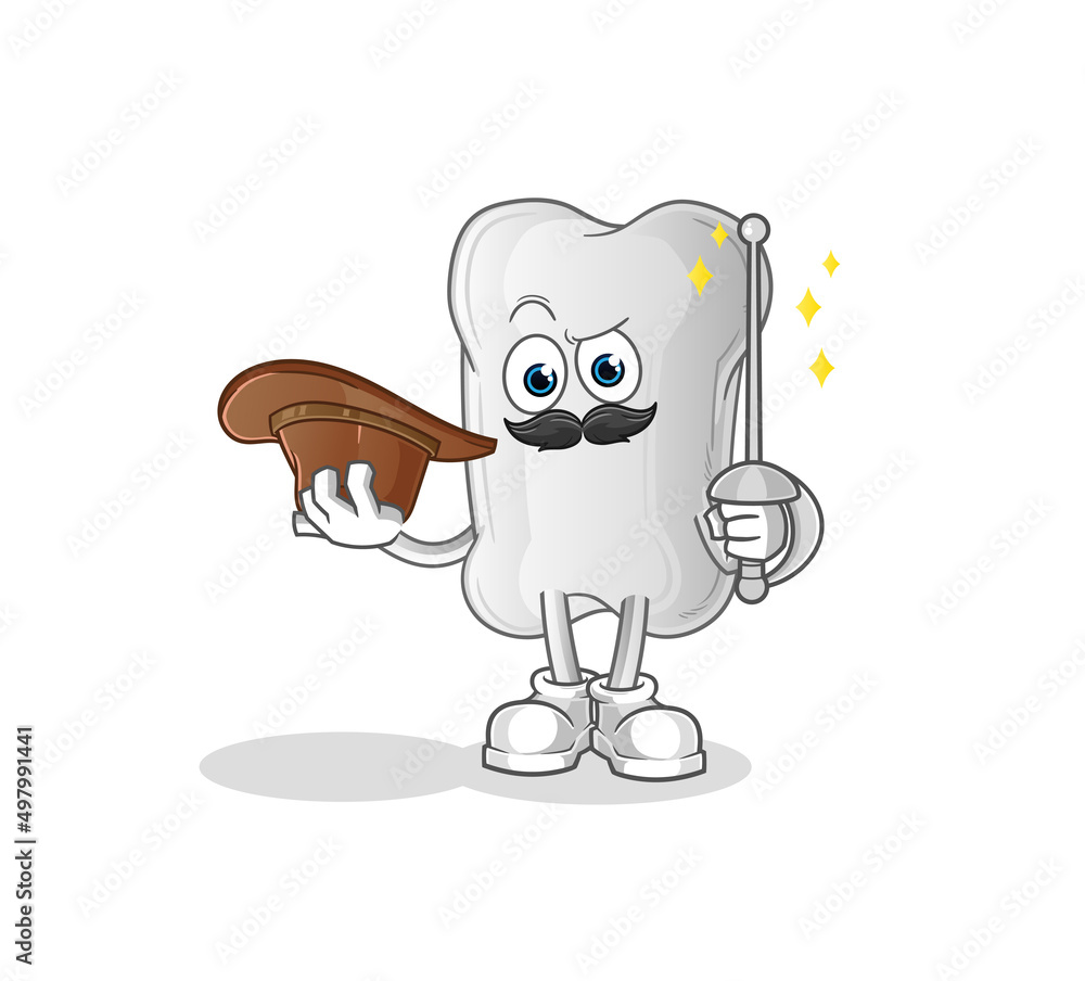 dog bone fencer character. cartoon mascot vector dog bone fencer character. cartoon mascot vector