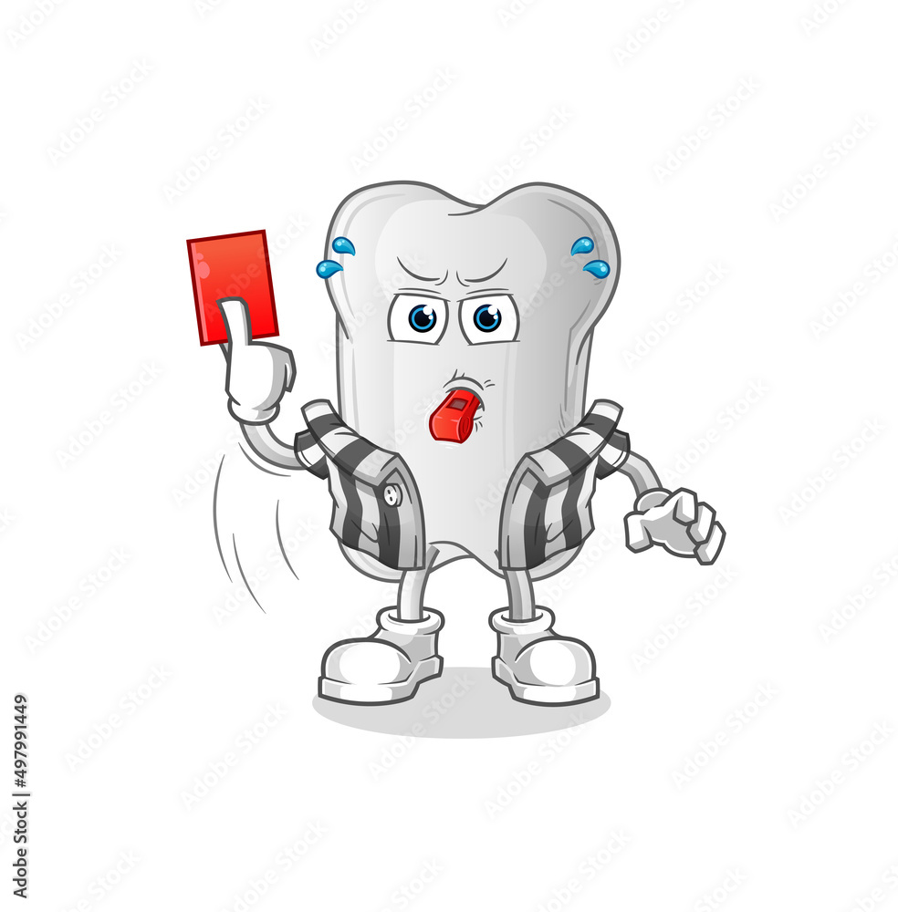 dog bone referee with red card illustration. character vector dog bone referee with red card illustration. character vector