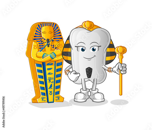 dog bone ancient egypt cartoon. cartoon mascot vector