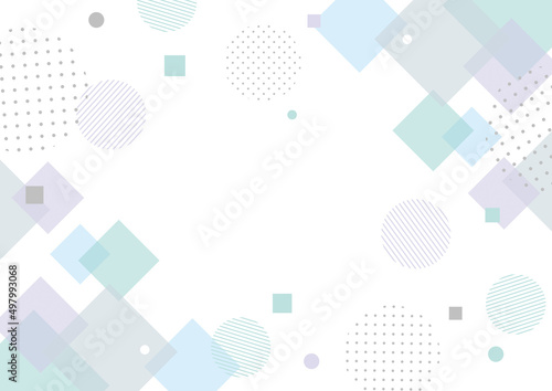 幾何学図形のフレーム　青