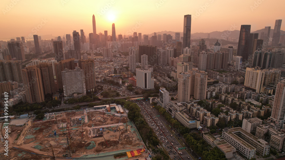 aerial view of Shenzhen special economic zone