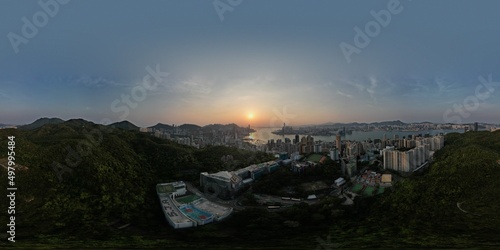 hong kong island in 360 panorama