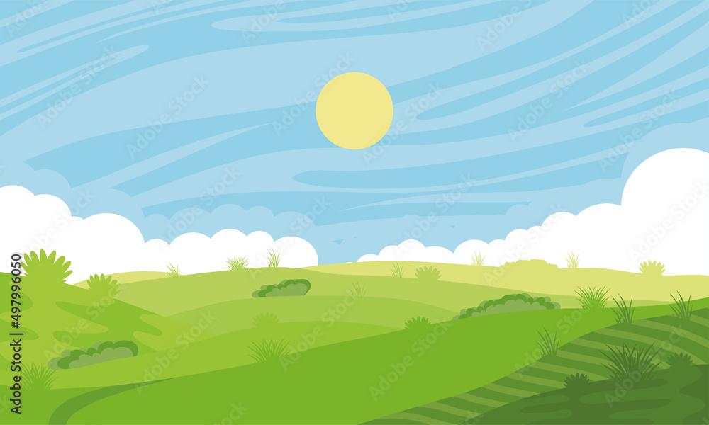 Fototapeta premium landscape field and sky