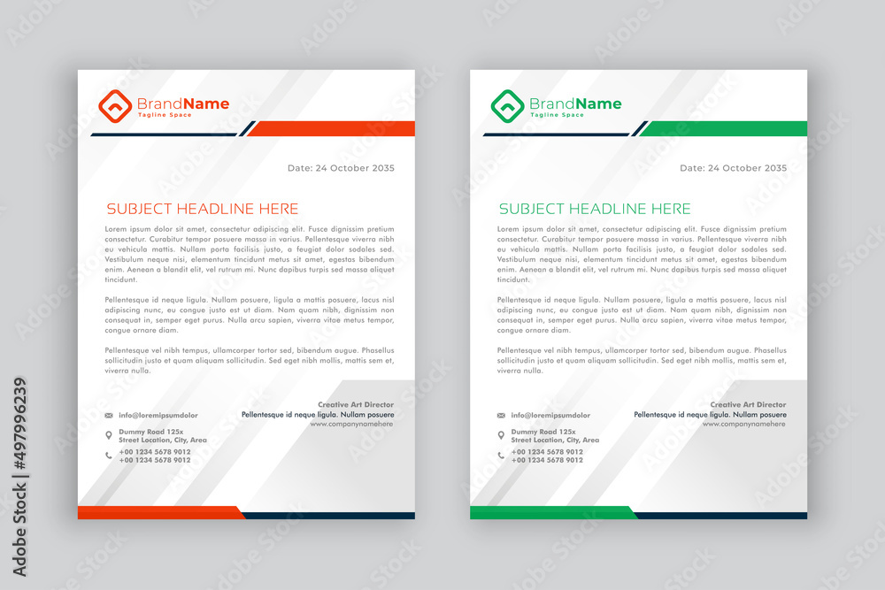 business corporate letterhead design template