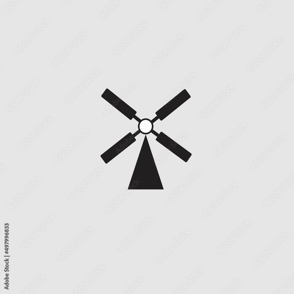 Old windmill logo vector on white background Old windmill logo vector on white background