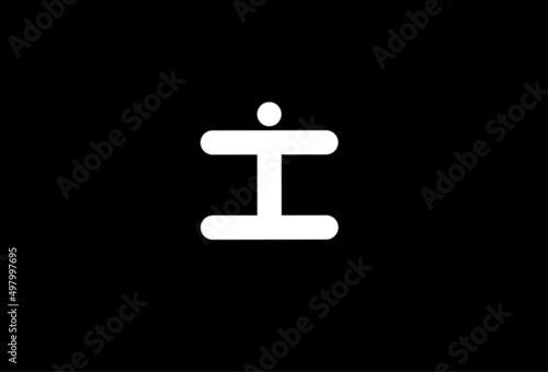 hi ih h i initial letter logo isolated on black background