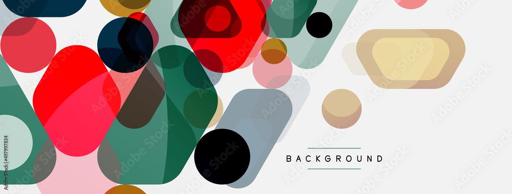 custom made wallpaper toronto digitalColor bubbles and rounded geometric shapes on white. Vector geometric minimal abstract background for wallpaper, banner, background, landing page