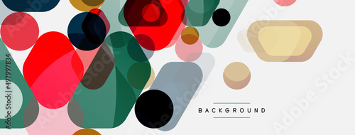 Wallpaper Mural Color bubbles and rounded geometric shapes on white. Vector geometric minimal abstract background for wallpaper, banner, background, landing page Torontodigital.ca