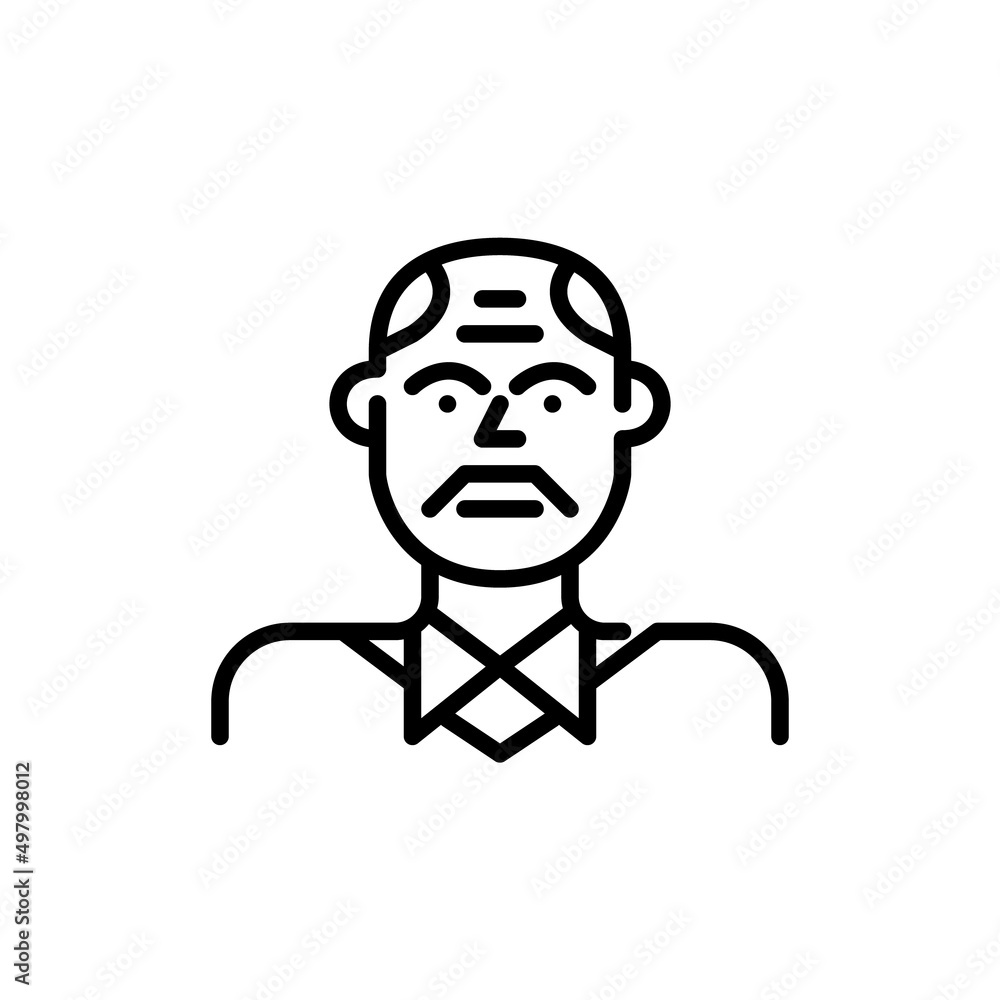 Working professional older man. Pixel perfect, editable stroke icon