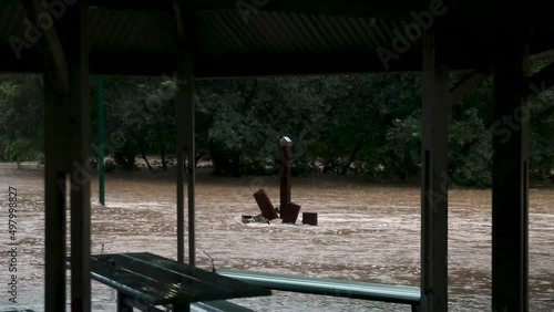 1974 Flood Marker Underwater | Brisbane Flood 2022 Australia HD photo