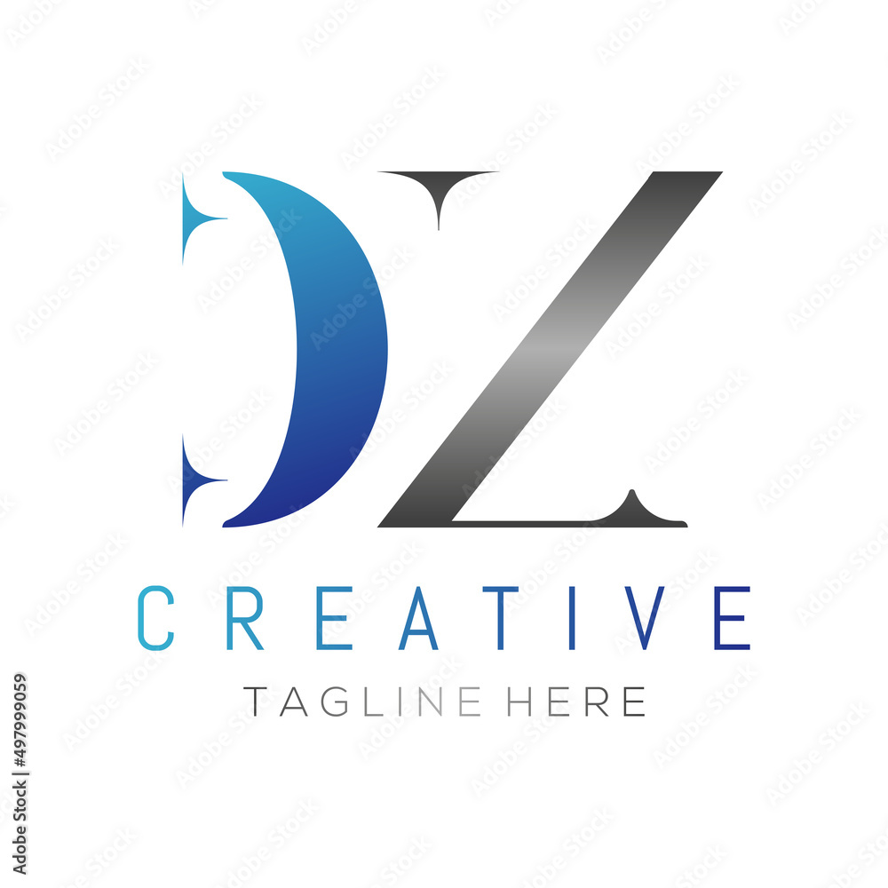 Fototapeta premium DZ Logo Design vector Template. Creative Abstract DZ Logo Design Vector Illustration.