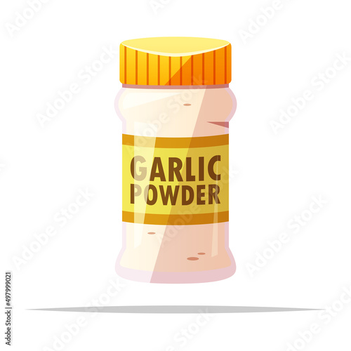 Bottle of garlic powder vector isolated illustration