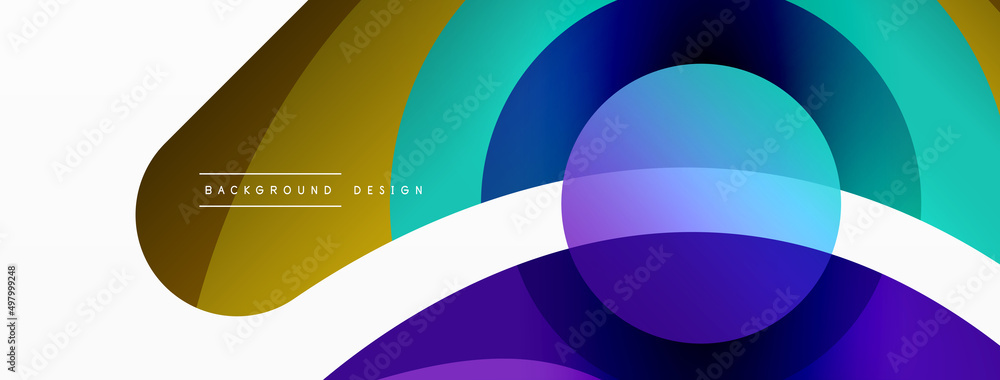 Abstract background with color geometric shapes. Beautiful minimal backdrop with round shapes circles and lines. Geometrical design. Vector illustration Abstract background with color geometric shapes. Beautiful minimal backdrop with round shapes circles and lines. Geometrical design. Vector illustration