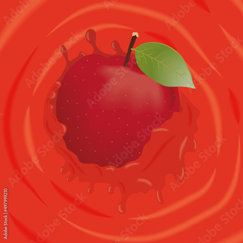 apple realistic fruit poster