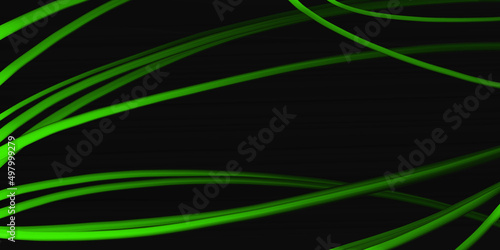 背景に使える油彩風の手描き素材_アブストラクトな緑のラインと黒背景