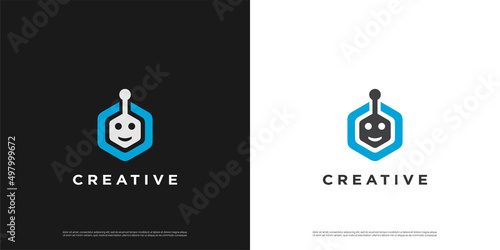 Robot logo icon design