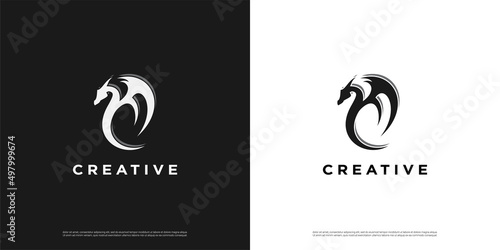 Dragon logo icon design vector illustration