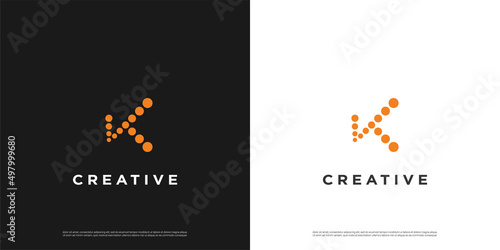 Lertter K abstract dot logo