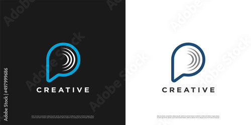 Hearing letter p logo