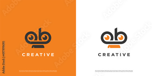 Letter OB logo, eye logo