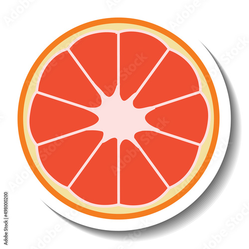 Sliced grapefruit in cartoon style