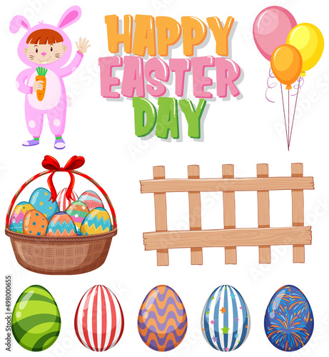 Easter theme with eggs and bunny