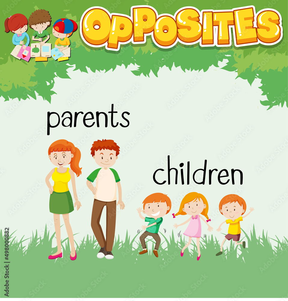 Opposite words for parent and children Opposite words for parent and children