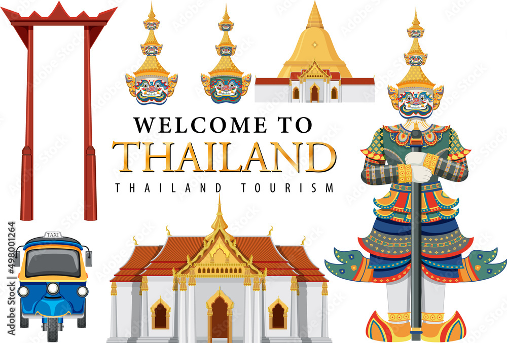 Thailand iconic tourism attraction background