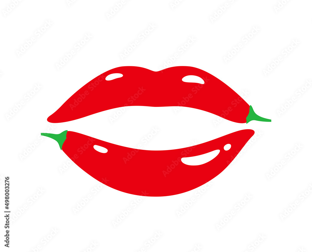 Obraz premium lips of pepper, vector illustration
