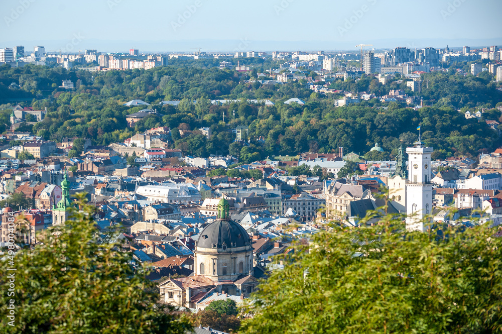 Lviv. Ukraine. View of the historic city center.