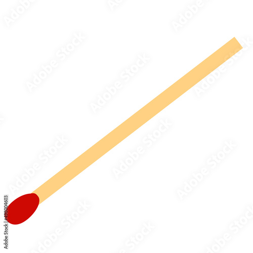 unused match stick on white background. unlit matchstick sign. match stick symbol. flat style.