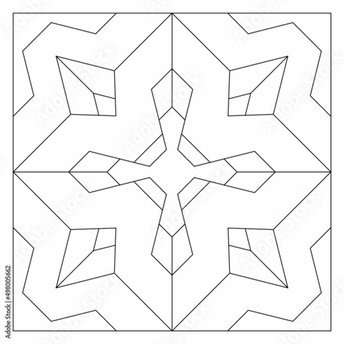 3D drawing of diamond-shaped chrystal decorated with geometric holes. Easy coloring page suitable for digital detox. EPS8 #497